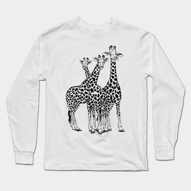 Jiraffe family Long Sleeve T-Shirt by katerinamk